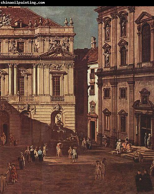 Bernardo Bellotto Ansicht von Wien, Platz vor der Universitat, von Sudost aus gesehen, mit der groben Aula der Universitat und Jesuitenkirche