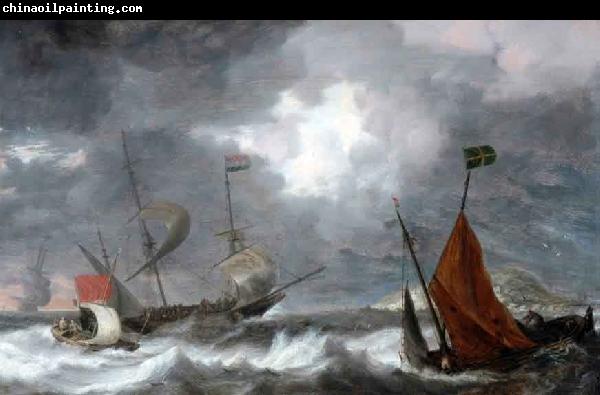 Bonaventura Peeters Sea storm with sailing ships