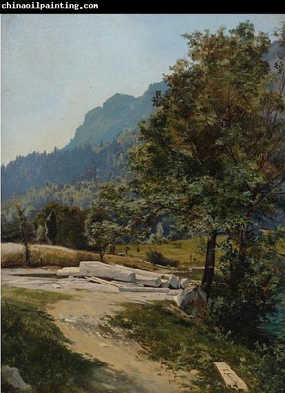 Carl Schuch Wooded landscape