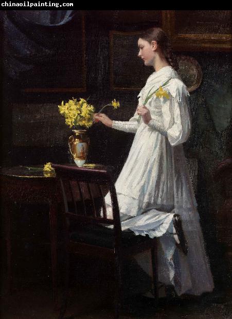 Carl d Unker Arranging daffodils