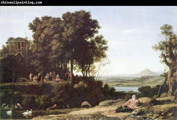 Claude Lorrain Landschaft mit Apollo, den Musen und einem Flubgott