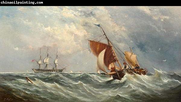 Ebenezer Colls Sailboats in a squall