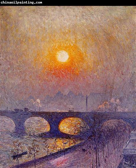 Emile Claus Sunset over Waterloo Bridge