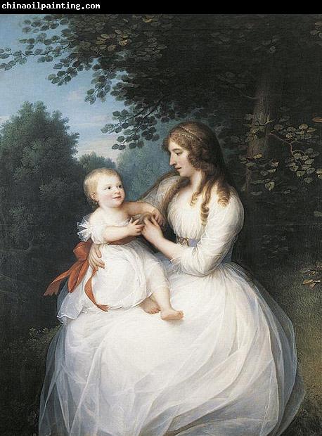 Erik Pauelsen Portrait of Friederike Brun with her daughter Charlotte sitting on her lap