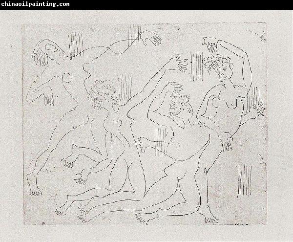 Ernst Ludwig Kirchner Dance-shool - etching