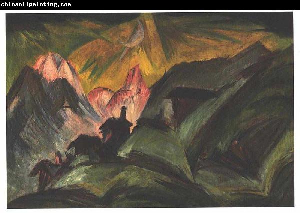 Ernst Ludwig Kirchner Stafelalp at moon light