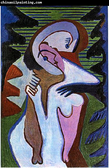 Ernst Ludwig Kirchner Lovers (The kiss)