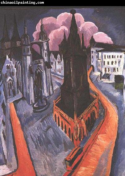 Ernst Ludwig Kirchner The red tower of Halle