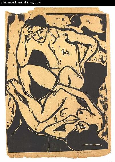 Ernst Ludwig Kirchner Nacked couple on a couch