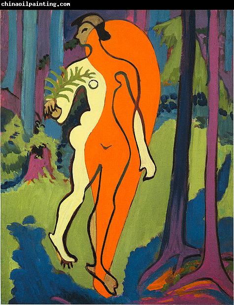 Ernst Ludwig Kirchner Nude in orange and yellow