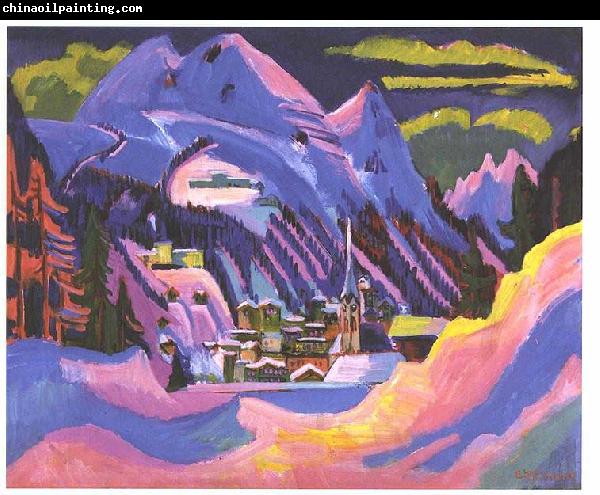 Ernst Ludwig Kirchner Davos in snow