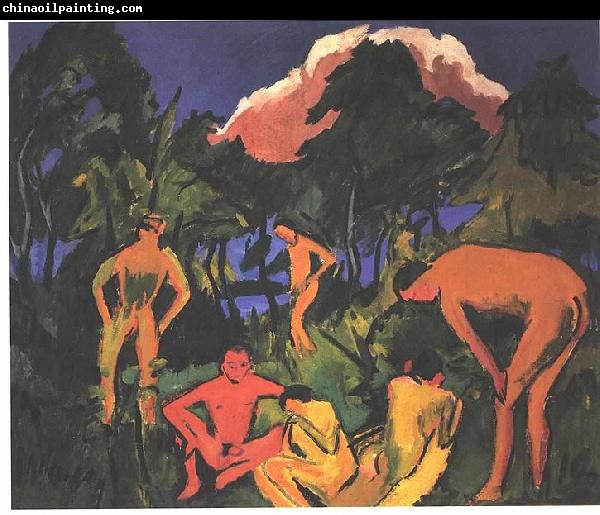 Ernst Ludwig Kirchner Nudes in the sun - Moritzburg