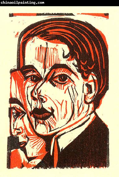 Ernst Ludwig Kirchner Man's head - Selfportrait