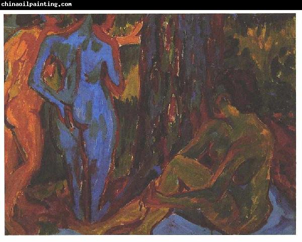 Ernst Ludwig Kirchner Three nudes