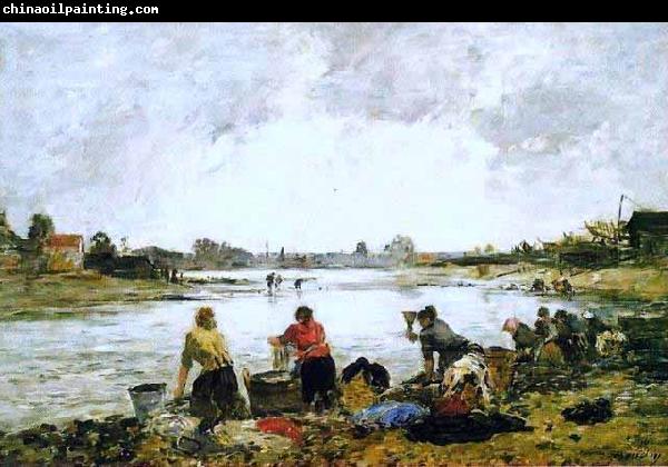 Eugene Boudin Lavadeiras nas margens do rio Touques