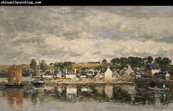 Eugene Boudin Village by a River