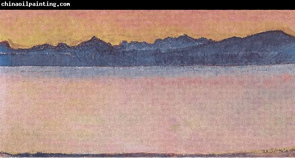 Ferdinand Hodler Genfersee mit Mont Blanc im Morgenrot