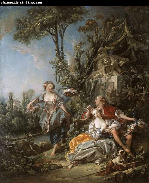 Francois Boucher Lovers in a Park