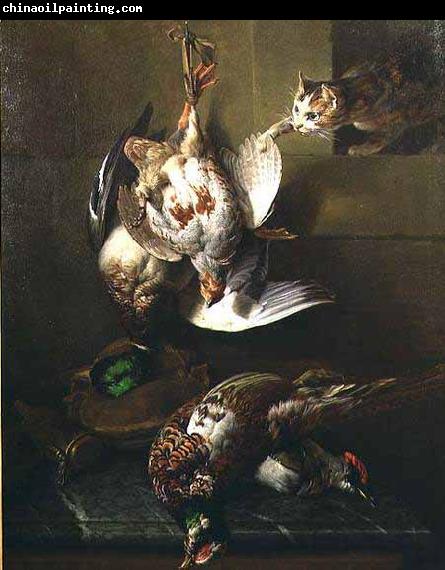 Francois Desportes A Cat Attacking Dead Game