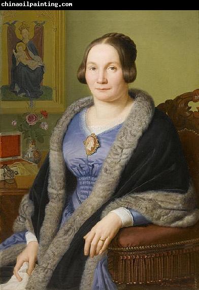 Franz Ittenbach Portrait of Margarete von Soist. Signed and dated