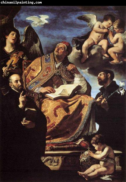 GUERCINO St Gregory the Great with Sts Ignatius and Francis Xavier