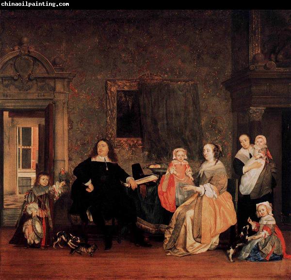 Gabriel Metsu Portrait of Jan Jacobsz Hinlopen and His Family