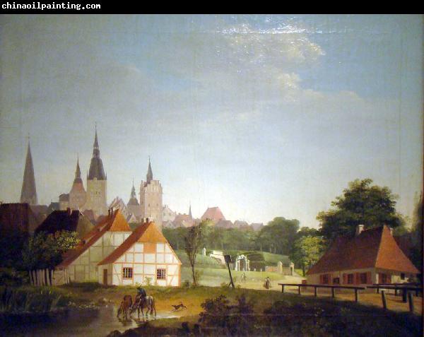 Georg Friedrich Kersting Ansicht von Rostock von Westen