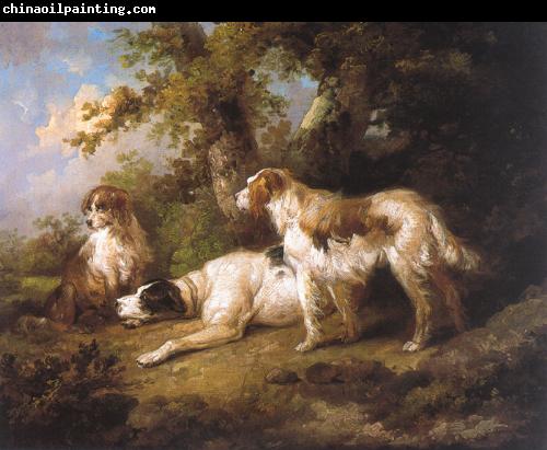 George Morland Dogs In Landscape - Setters Pointer