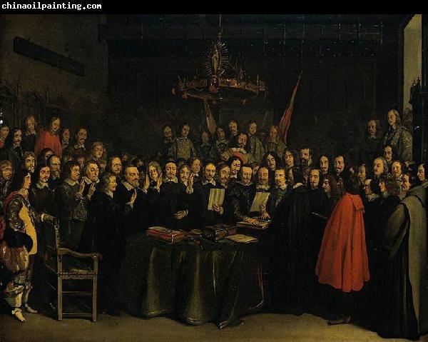 Gerard ter Borch the Younger Ratification of the Peace of Munster between Spain and the Dutch Republic in the town hall of Munster, 15 May 1648.