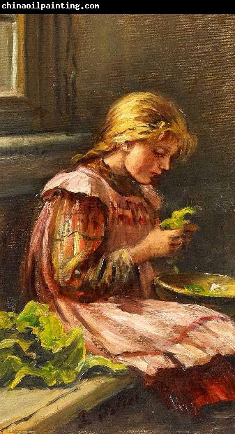 Giacinto Diano Girl cleaining lettuce