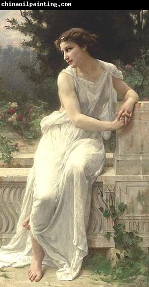 Guillaume Seignac Jeune femme de Pompei sur une terrasse.