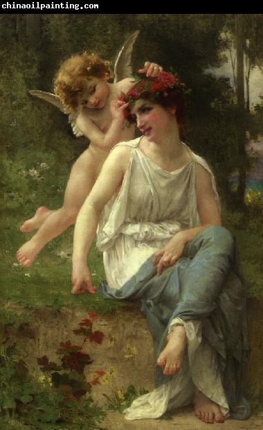 Guillaume Seignac Cupid Adoring A Young Maiden