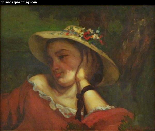 Gustave Courbet Woman with Flowers in her Hat