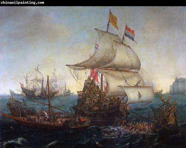 Hendrik Cornelisz. Vroom Dutch ships ramming Spanish galleys off the English coast, 3 October 1602