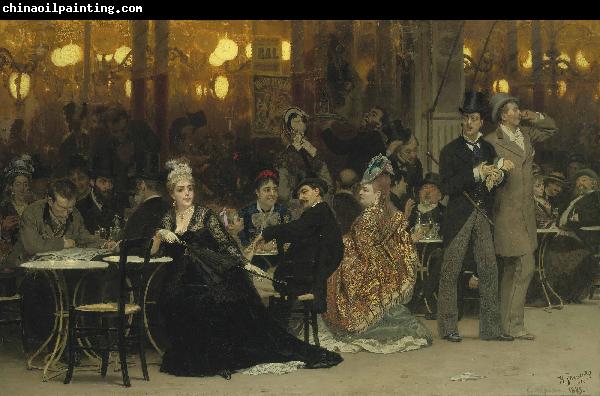 Ilya Repin A Parisian Cafe