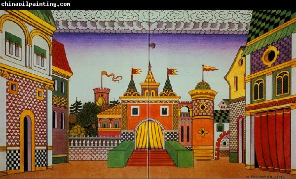 Ivan Bilibin Stage-set for the opera The Golden Cockerel 1909