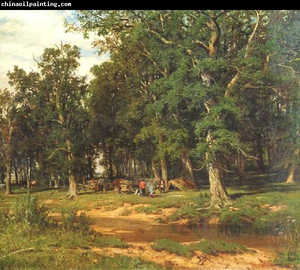 Ivan Shishkin Haymaking in Oak Grove