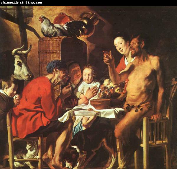 Jacob Jordaens Satyr at the Peasants House