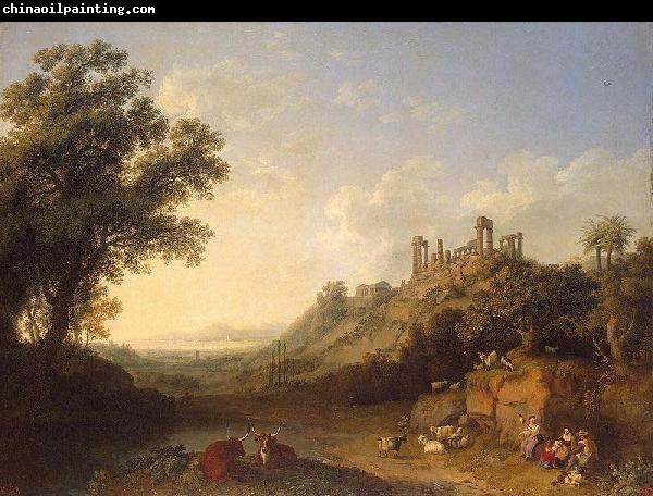 Jacob Philipp Hackert Landschaft mit Tempelruinen auf Sizilien