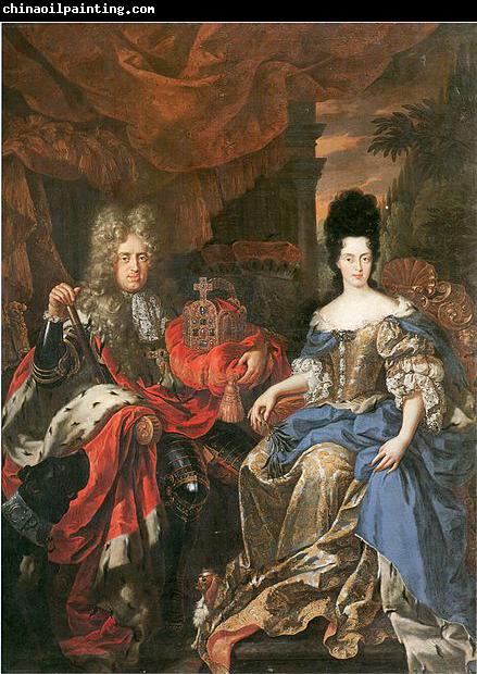 Jan Frans van Douven Double portrait of Johann Wilhelm von der Pfalz and Anna Maria Luisa de' Medici