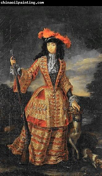 Jan Frans van Douven Anna Maria Luisa de' Medici in hunting dress