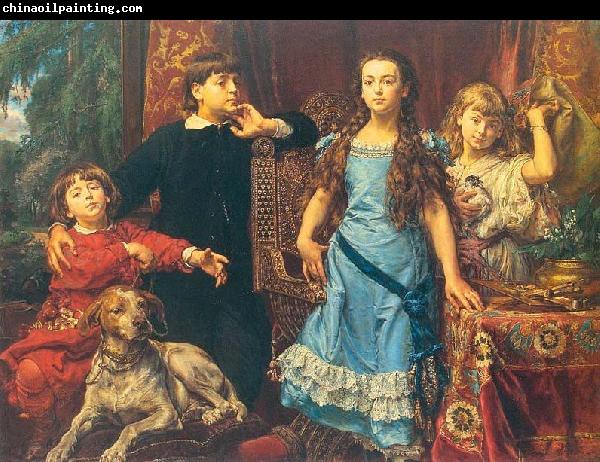 Jan Matejko Portrait of the artist's four children.