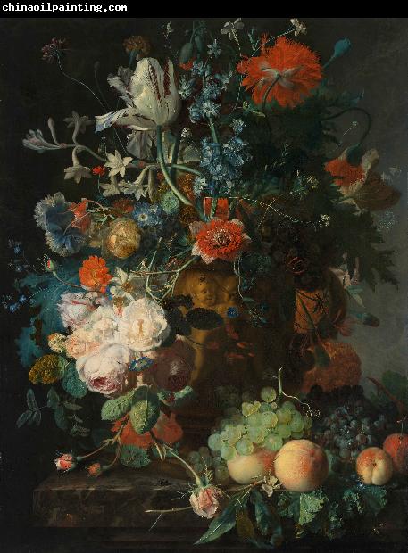 Jan van Huijsum Still Life with Flowers and Fruit