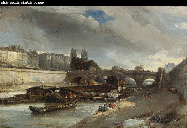 Johan Barthold Jongkind Boot wasplaats de buurt van de Pont Neuf