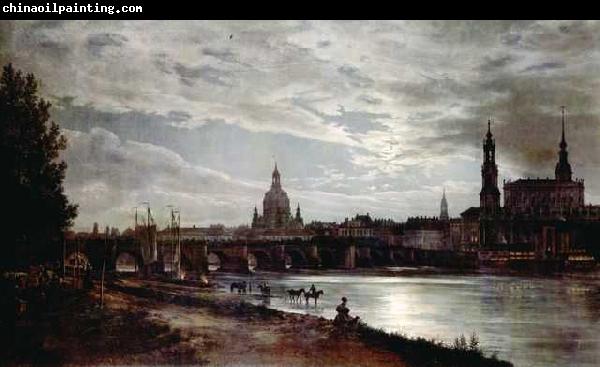 Johan Christian Dahl Johan Christian Clausen Dahl Blick auf Dresden bei Vollmondschein