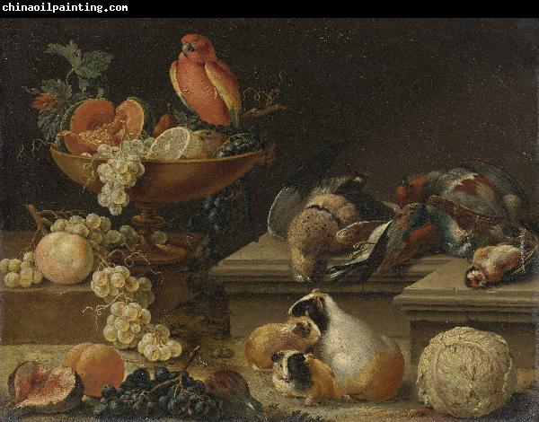 Johann kupetzky Still life with a Parrot