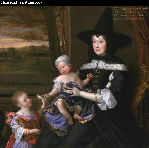 John Michael Wright Portrait of Mrs Salesbury with her Grandchildren Edward and Elizabeth Bagot Oil on canvas