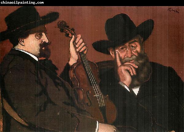 Jozsef Rippl-Ronai My Father and Lajos with Violin