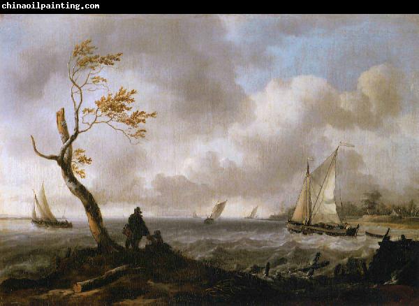 Ludolf Bakhuizen Fishing Boats and Coasting Vessel in Rough Weather