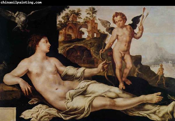 Maarten van Heemskerck Venus and Cupid